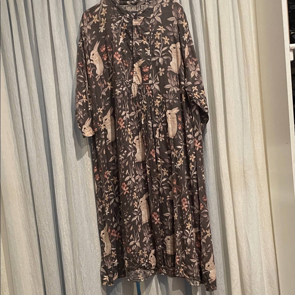 Magnolia Pearl Brown Floral and Rabbit Dress